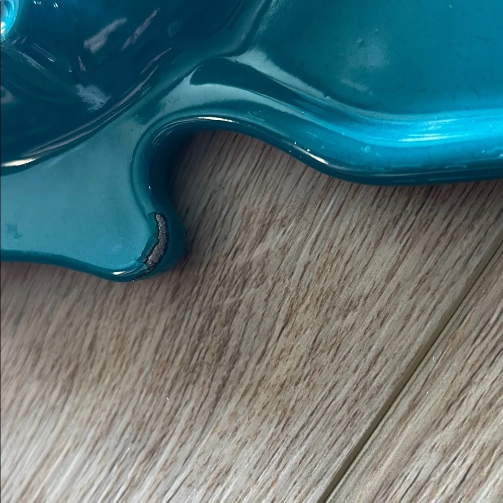 Williams Sonoma Cast Iron Teal Pig-Shaped Platter Kitchenware